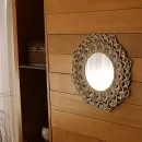 Espelho Mandala de Parede Reflexão Off White e Gelo - Sofisticação em Camadas - 60cm