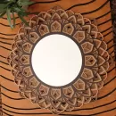 Espelho Mandala Madeira - Sofistição e Leveza para o seu Ambiente em produto Feito á mão - 1,20 Metros