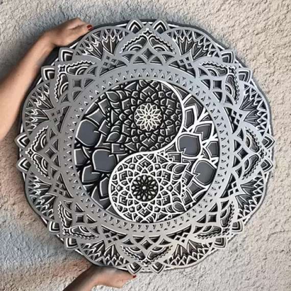 Mandala Yin Yang 3D
