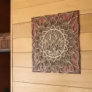 Mandala Madeira MDF de Parede 3D - Conexão Mãe Terra - Tamanho 60cm