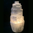 Luminária Cristal de Selenita - Tamanho P - Deocração com Cristais para Energizar e Purificar o seu Ambiente