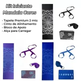 Kit Yoga Iniciante Mandala Tapete + Bloco + Alça + Cinto