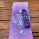 Bolsa para Tapete de Yoga - Om Lótus Yin Yang Roxo - Bolso Lateral com Alça Regulável e Fechamento com Cordinha