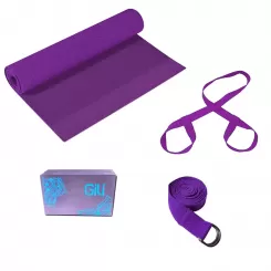 Kit Yoga Iniciante PVC Roxo
