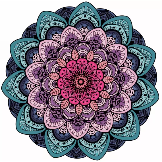 Tapete Mandala Lótus Mini Coloração Lilás e Rosa - Decore com Mandalas