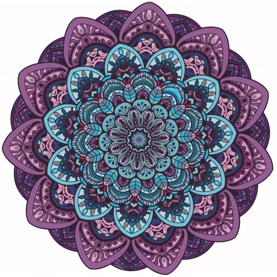Tapete Mandala Lótus Mini Coloração Roxo e Azul - Decore com Mandalas
