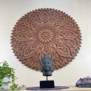Mandala de Parede em Madeira Imbuia - Plenitude 3D - Sofisticação e propósito na sua Decoração - 85cm