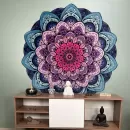 Mandala Lótus 3D Azul e Rosa - Lindas Cores e Detalhes para sua Decoração
