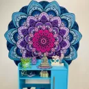 Mandala Lótus 3D Azul e Rosa - Lindas Cores e Detalhes para sua Decoração