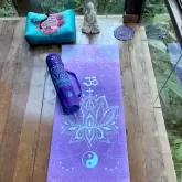 Tapete de Yoga Aveludado com 4,5mm Estampa Yin Yang Roxo