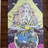 Tapete Yoga Aveludado Deusa Gaia - Aderente e Resistente