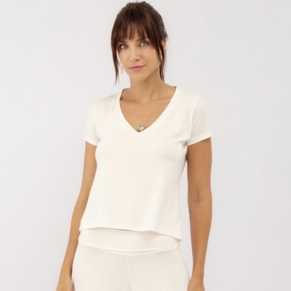 Blusa Decote V Off White - Conforto e Versatilidade