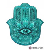 Tapete Hamsa Verde água - Seu Amuleto de Proteção para Atrair Boas Energias