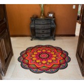 Tapete Mandala Floral Colorido - Meditação e Decoração de Quartos, Salas e Paredes
