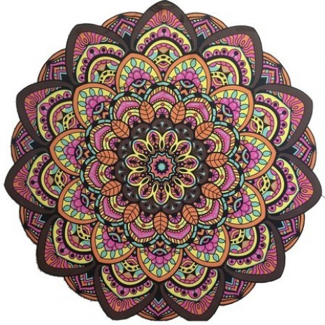 Manta Mandala Lótus Colorida Parede Multifuncional 