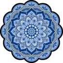 Tapete Mandala Floral Azul Aveludado com Verso Antiderrapante - Decoração e Meditação com Positividade