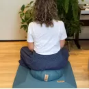 Zafu Almofada de Meditação Gili em Linho Azul - Adicione o Zabuton para uma Meditação + Completa