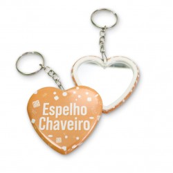 BUTTON ESPELHO CHAVEIRO CORAÇÃO PCT COM 100 UND. 