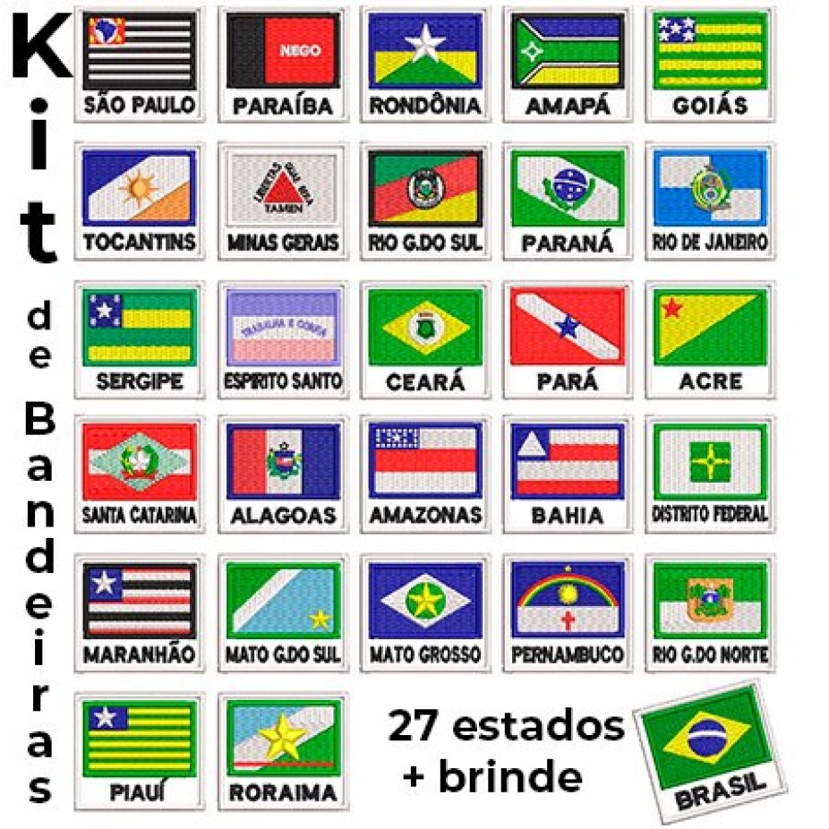 Kit 27 Bandeiras Estados Brasileiros 45x5 Cm Códbne58 