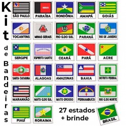 Kit 27 bandeiras Estados Brasileiros 4,5x5 cm Cód.BNE58