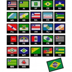 Kit 27 bandeiras Estados Brasileiros 4,5x5 cm Cód.BNE59