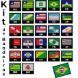 Kit 27 bandeiras Estados Brasileiros 4,5x5 cm Cód.BNE59