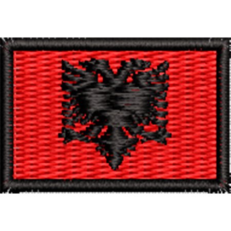 Patch Bordado Micro Bandeira Albânia 2x3 cm Cód.MIBP167