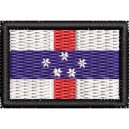 Patch Bordado Micro Bandeira Antilhas Holandesas 2x3 cm Cód.MIBP246