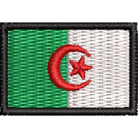 Patch Bordado Micro Bandeira Argélia 2x3 cm Cód.MIBP66