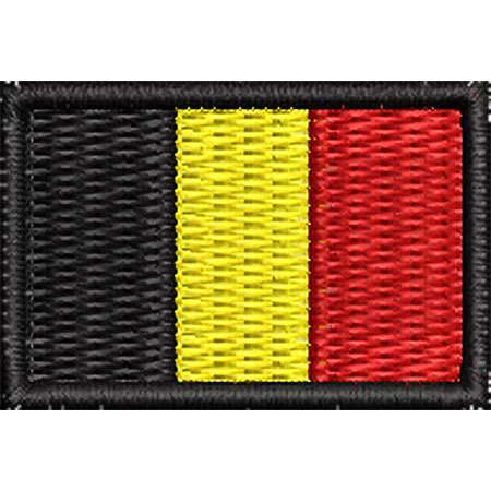 Patch Bordado Micro Bandeira Bélgica 2x3 cm Cód.MIBP21