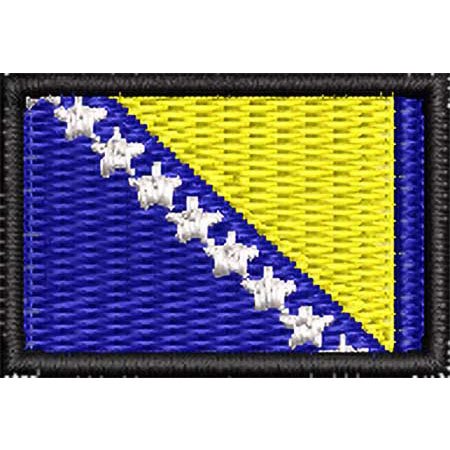 Patch Bordado Micro Bandeira Bósnia 2x3 cm Cód.MIBP139
