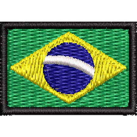 Patch Bordado Micro Bandeira Brasil 2x3 cm Cód.MIBP11