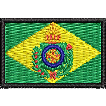 Patch Bordado Micro Bandeira Brasil Imperial 2x3 cm Cód.MIBP254