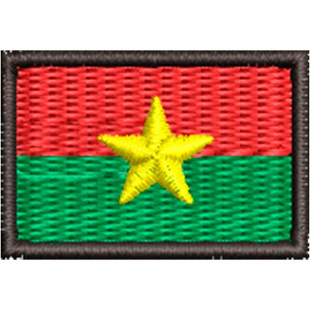 Patch Bordado Micro Bandeira Burkina Faso 2x3 cm Cód.MIBP177