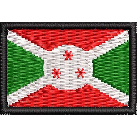 Patch Bordado Micro Bandeira Burundi 2x3 cm Cód.MIBP178