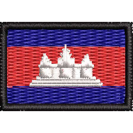 Patch Bordado Micro Bandeira Camboja 2x3 cm Cód.MIBP68