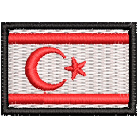 Patch Bordado Micro Bandeira Chipre do Norte 2x3 cm Cód.MIBP291