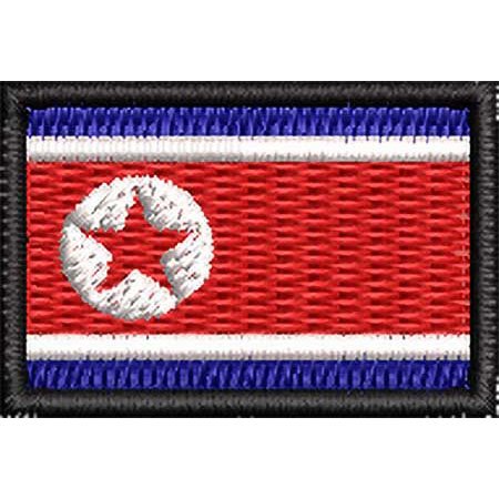 Patch Bordado Micro Bandeira Coréia do Norte 2x3 cm Cód.MIBP187