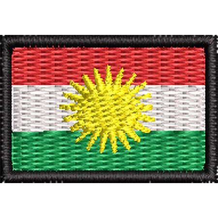 Patch Bordado Micro Bandeira Curdistão Iraquiano 2x3 cm Cód.MIBP276