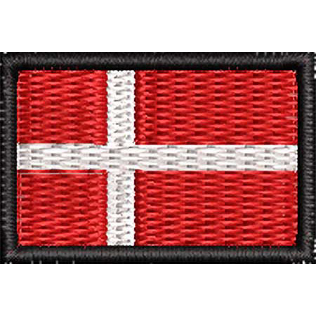 Patch Bordado Micro Bandeira Dinamarca 2x3 cm Cód.MIBP59