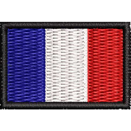 Patch Bordado Micro Bandeira França 2x3 cm Cód.MIBP9