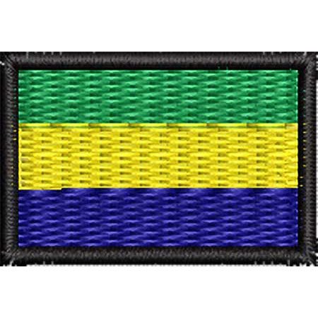 Patch Bordado Micro Bandeira Gabão 2x3 cm Cód.MIBP191