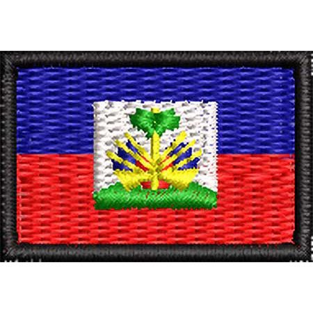 Patch Bordado Micro Bandeira Haiti 2x3 cm Cód.MIBP108
