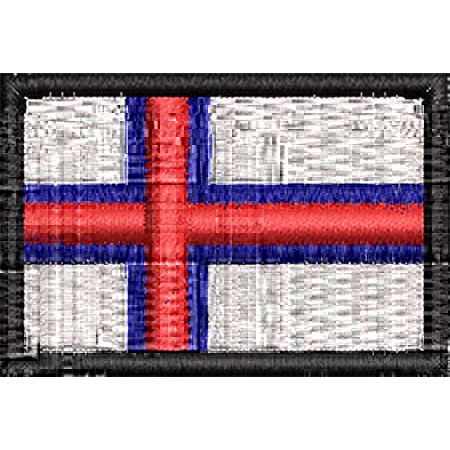 Patch Bordado Micro Bandeira Ilhas Faroé 2x3 cm Cód.MIBP285