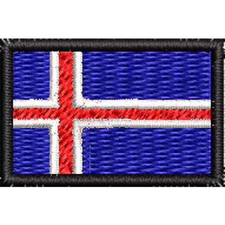 Patch Bordado Micro Bandeira Islandia 2x3 cm Cód.MIBP6