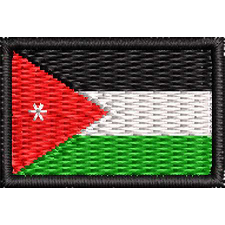 Patch Bordado Micro Bandeira Jordânia 2x3 cm Cód.MIBP69