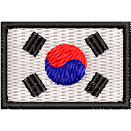Patch Bordado Micro Bandeira Coréia 2x3 cm Cód.MIBP20