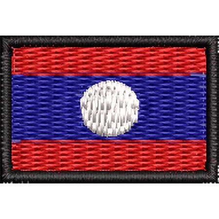 Patch Bordado Micro Bandeira Laos 2x3 cm Cód.MIBP130