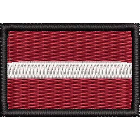 Patch Bordado Micro Bandeira Letônia 2x3 cm Cód.MIBP61