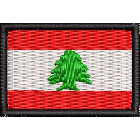 Patch Bordado Micro Bandeira Líbano 2x3 cm Cód.MIBP96